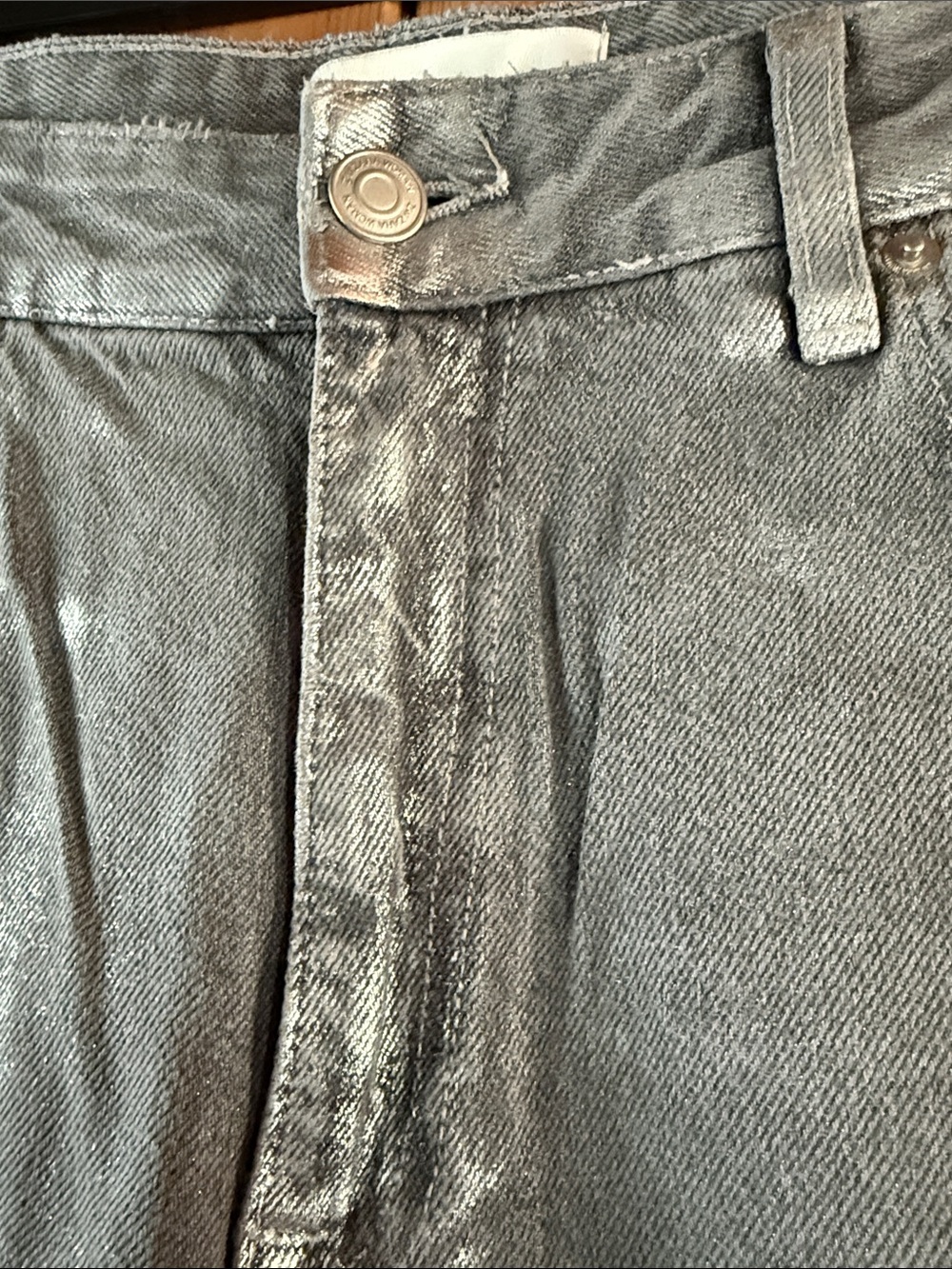 NWOT Zara Silver Wash Gray Jeans 12 - Picture 3 of 5